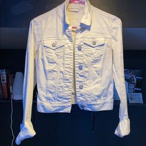white jean jacket